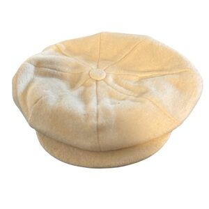 VTG Irish Tweed Ivory Pure Wool Newsboy Cabbie Cap Ivory Size L Lined Snap Front